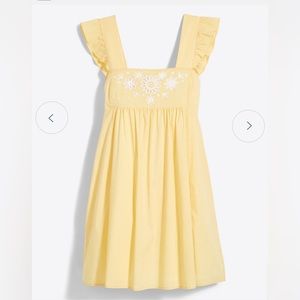 Maddie Embroidered Babydoll Dress in Yellow Stripe